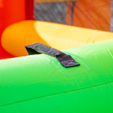Kids Bouncy Castle with Double Slides, Splash Pool & Two Trampolines – Garden Inflatable with 450W Blower