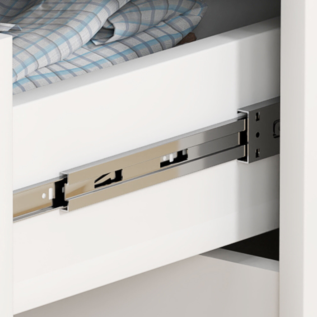 HOMCOM 4 Drawer Bedroom Chest of Drawers with Steel Runners, 60 x 40 x 85cm – White