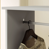 HOMCOM Rolling Open Wardrobe with Hanging Rail & 3 Shelves – Clothes Storage on Wheels, Grey