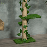 242cm Adjustable Floor-to-Ceiling Cat Tree with Jute Scratching Post and Anti-Slip Kit – Tall Cat Tower, Green