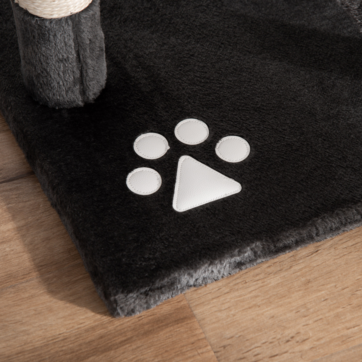 PawHut 240–260cm Floor-to-Ceiling Cat Tree with Houses, Hammocks, Ramps & Scratching Posts – Dark Grey