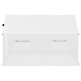 Outsunny 2 x 3m Tunnel Greenhouse with UV PE Cover, Wide Roll-Up Door & Windows – Steel Frame, White