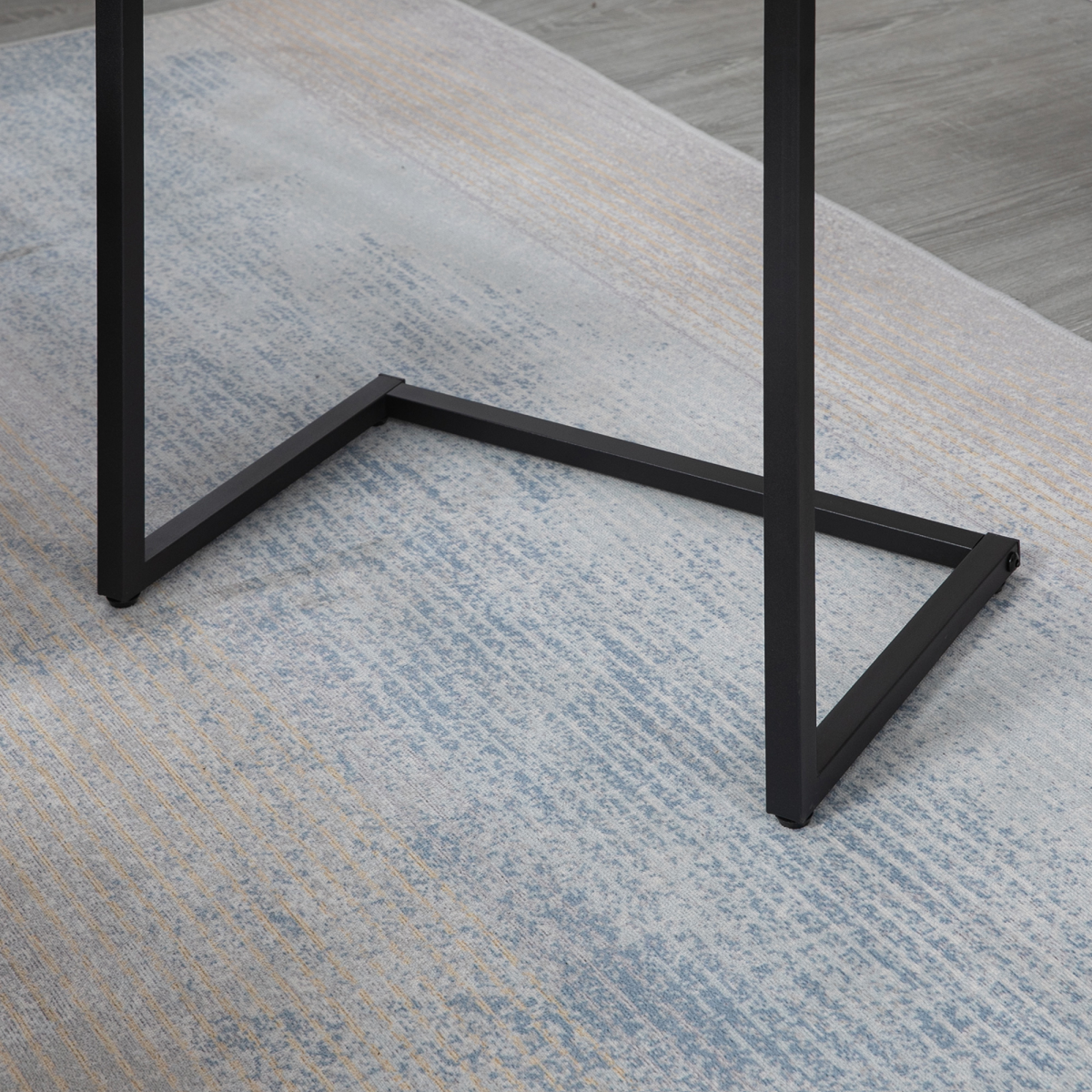 HOMCOM C-Shaped Nesting Tables Set of 3 with Steel Frame – Industrial Sofa Side Tables, Rustic Brown
