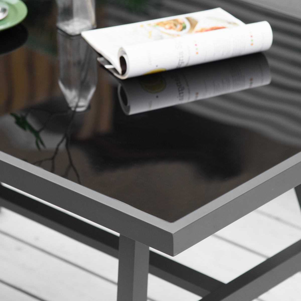 Outsunny garden dining sofa set, front view
