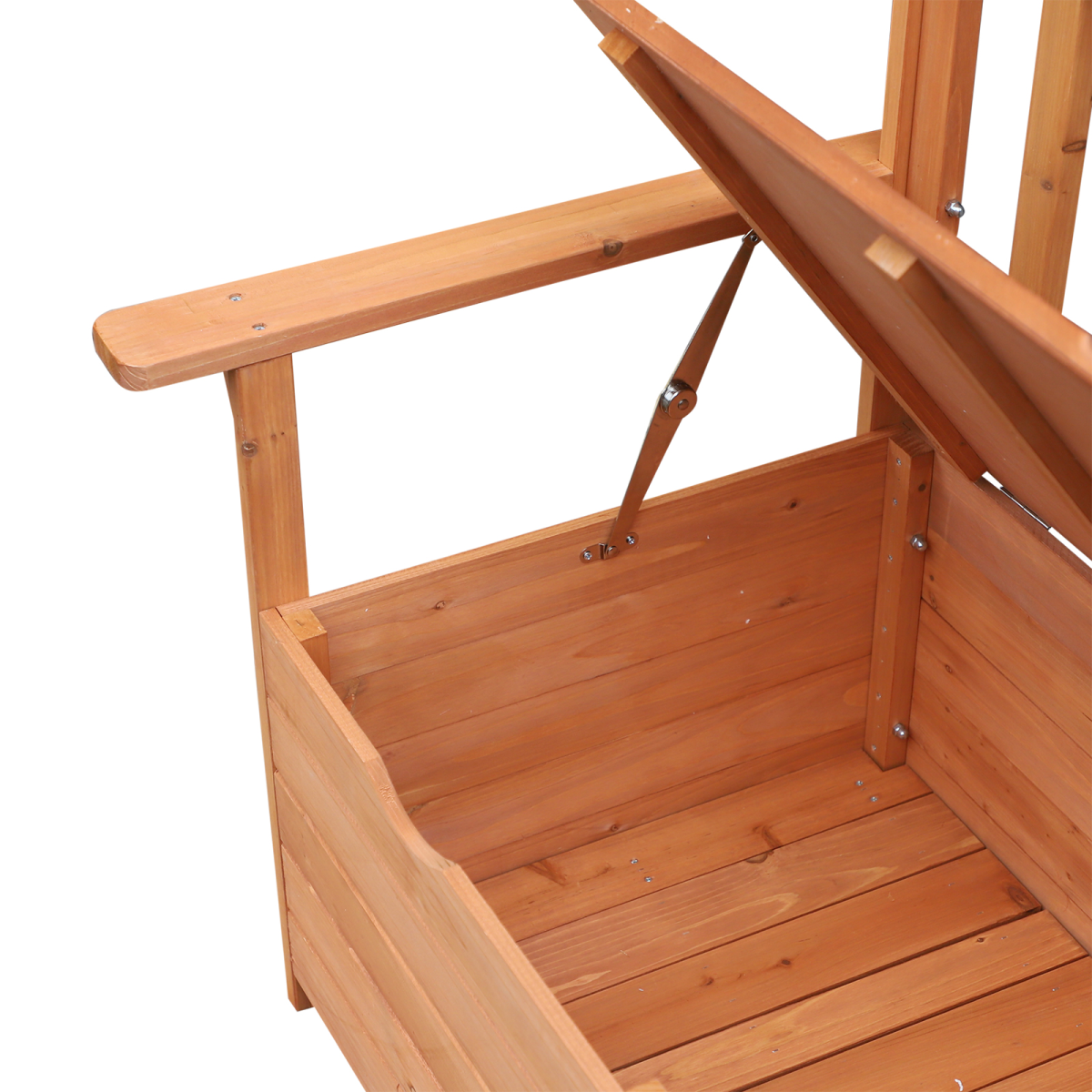 Outsunny Garden Storage Bench with 164L Hidden Storage – All-Weather Solid Fir Wood Seat Box, 200kg Capacity
