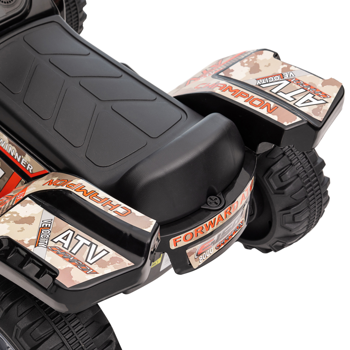 Kids Ride-On Four Wheeler ATV with Music and Large Tyres – Electric Quad for Ages 18-36 Months, Black