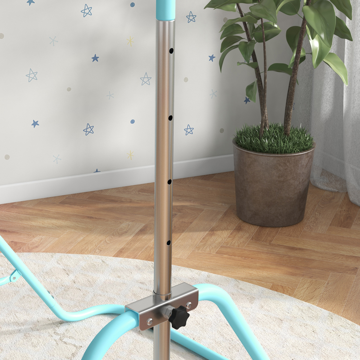 HOMCOM Kids Gymnastic Bar with Adjustable Height 88–128cm, Foldable Steel Frame – Indoor & Outdoor Training Bar