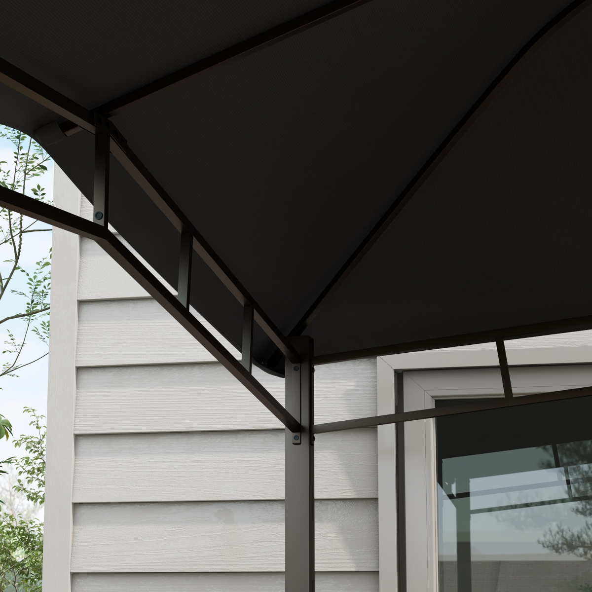 Outsunny 3x3m Patio Gazebo with Geodesic Design, Steel Frame & UV-Blocking Canopy – Garden Party Shelter, Grey