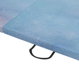 HOMCOM 6ft Foldable Gymnastics Mat, Tri-Fold 5cm Thick Crash Mat for Yoga and Pilates – Sky Blue
