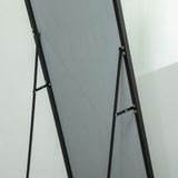 HOMCOM Full Length Mirror 160 x 48.5cm – Floor Standing or Wall Mounted Dressing Mirror, Black Aluminium Frame