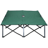 Outsunny Double Camping Cot with Carry Bag, 136kg Capacity – Folding Two-Person Camp Bed, Green