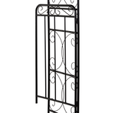 Outsunny Metal Garden Arch Gate with Double Doors & Side Trellis – Decorative Arbor for Climbing Plants, Black