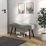 HOMCOM Velvet-Feel End of Bed Bench with Steel Legs – Upholstered Bedroom, Hallway or Window Seat, Grey
