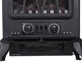 HOMCOM 1850W Freestanding Electric Log Burner Stove with Flame Effect – No Chimney Needed, Black