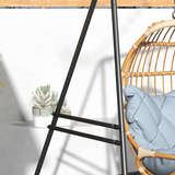 Outsunny Hammock Chair Stand with Solid Steel Frame – Fits Single & Double Connection Points, Black