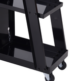 DURHAND Welding Cart with 3 Storage Trays, Safety Chains and 4 Wheels – Gas Bottle Welder Trolley, Black