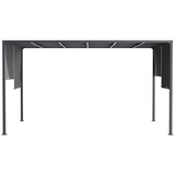 Outsunny 3x4m Garden Pergola with Retractable Roof & Solar LED Lights – Metal Gazebo, Grey
