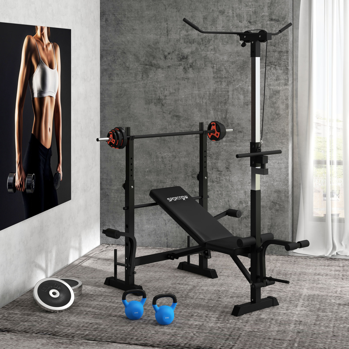 SPORTNOW 20kg Adjustable Barbell Weights Set with PU-Coated Plates & Non-Slip Grip – Home Gym Strength Training