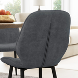 HOMCOM Upholstered Dining Chairs, Set of 2 with Padded Seats & Metal Legs – Armless Kitchen Chairs, Grey