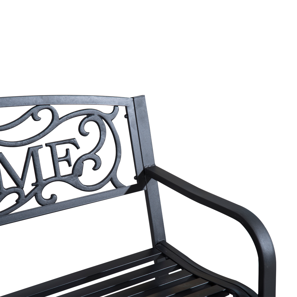 Outsunny 2-Seater Steel Glider Bench with Breathable Mesh Seat – Garden & Patio Seating, 126 x 60 x 85 cm, Black