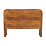 Artisan Furniture Solid Wood Darcy 3 over 3 Drawer Chest with Curved Silhouette – Brass Knobs, Chestnut Brown