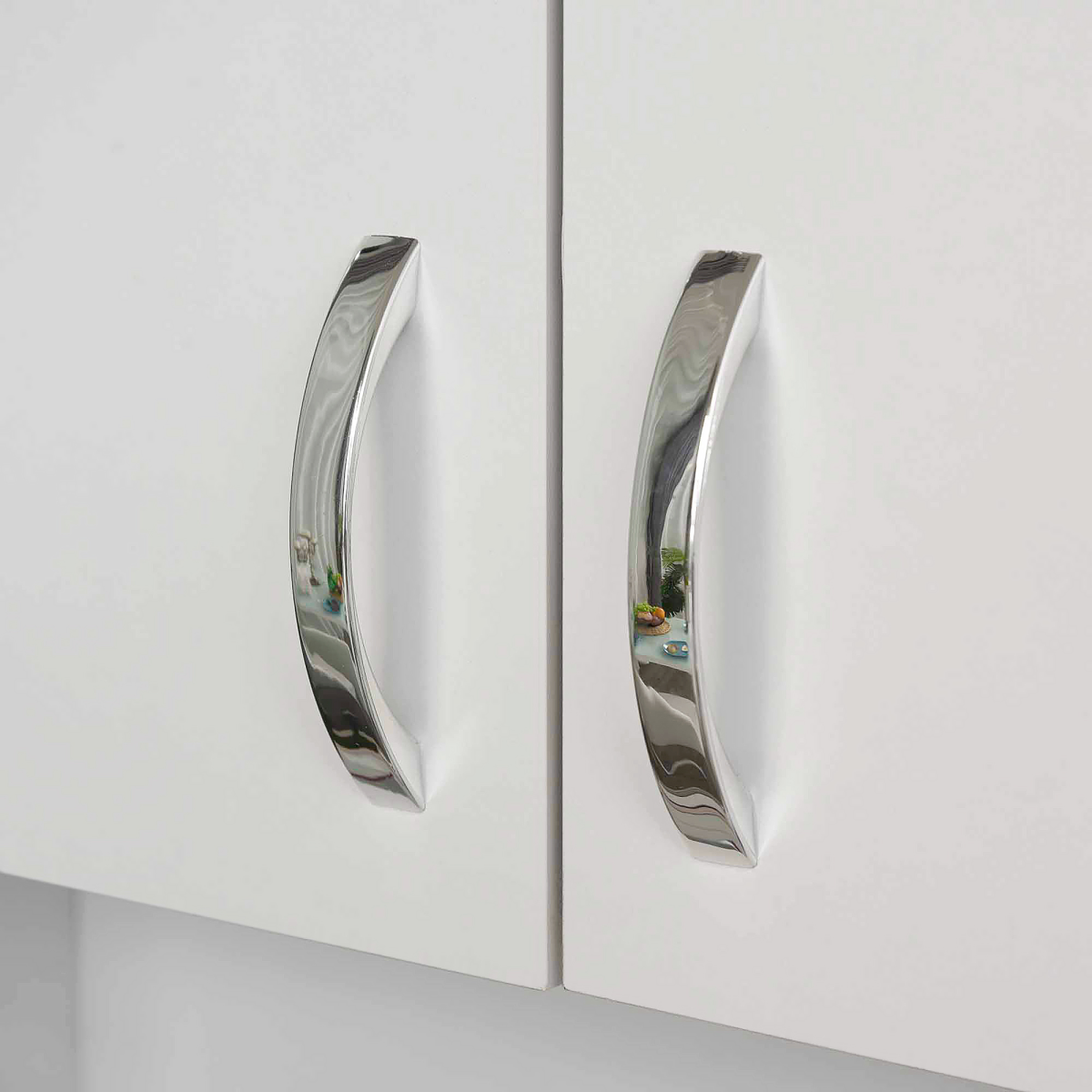 White Wooden Kitchen Storage Cupboard with Shelved Storage – Simple Organiser for Kitchen & Utility Room