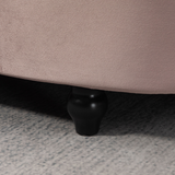 HOMCOM Semi-Circle Tufted Storage Ottoman Bench with Padded Lid – Hidden Storage Seat
