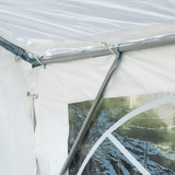 Outsunny 8m Garden Gazebo Marquee with Eight Windows & Removable Walls – Party Canopy Carport Shelter, White