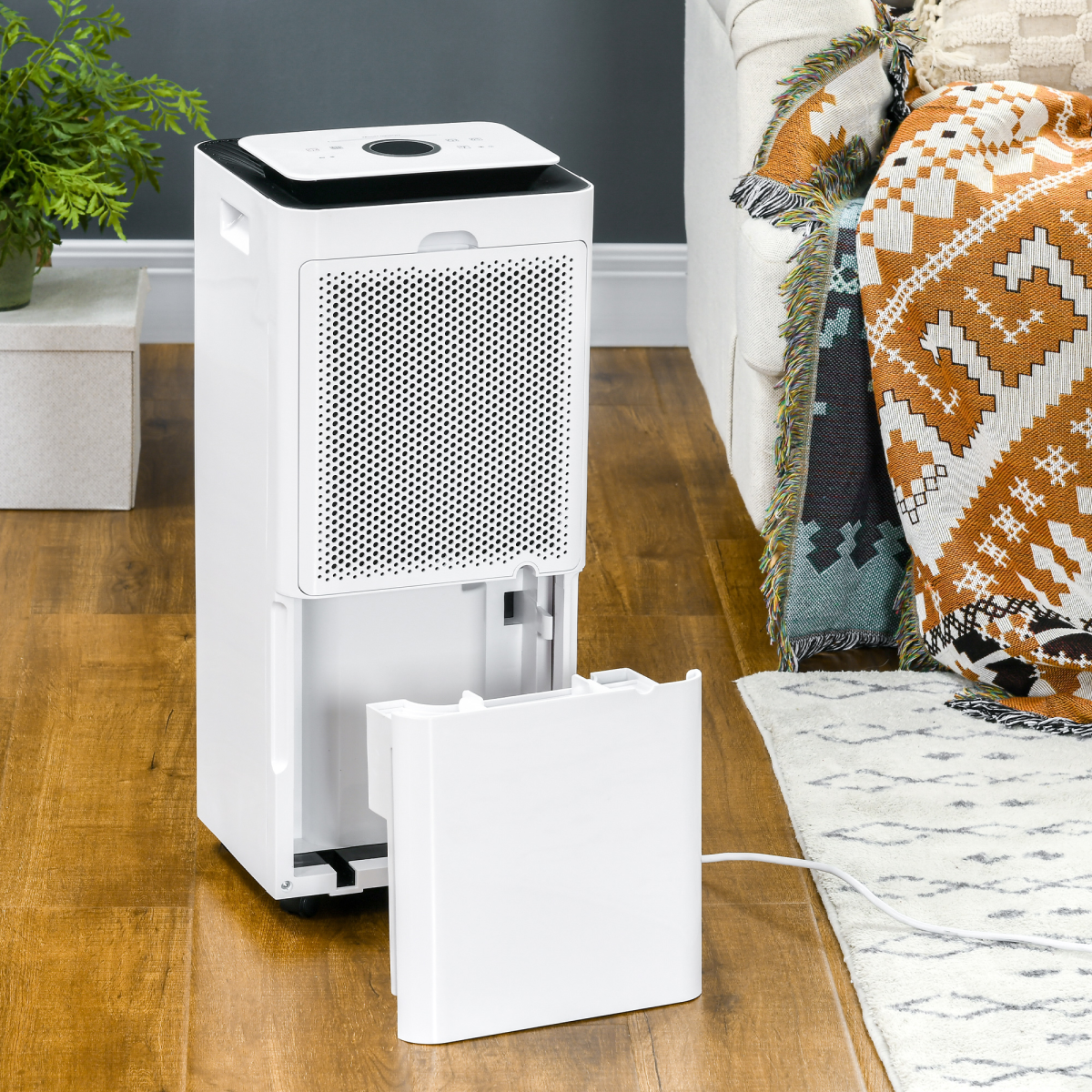 HOMCOM 16L/Day Dehumidifier with Air Purifier, Timer & 5 Modes – Quiet Damp and Mould Control