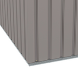 Garden Storage Shed with Metal Roof – Galvanised Steel Tool Store Building with 96cm Door, Light Grey