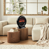 HOMCOM Freestanding Electric Fireplace Heater, 1500W with Rotatable Head, Flame Effect & Overheat Protection