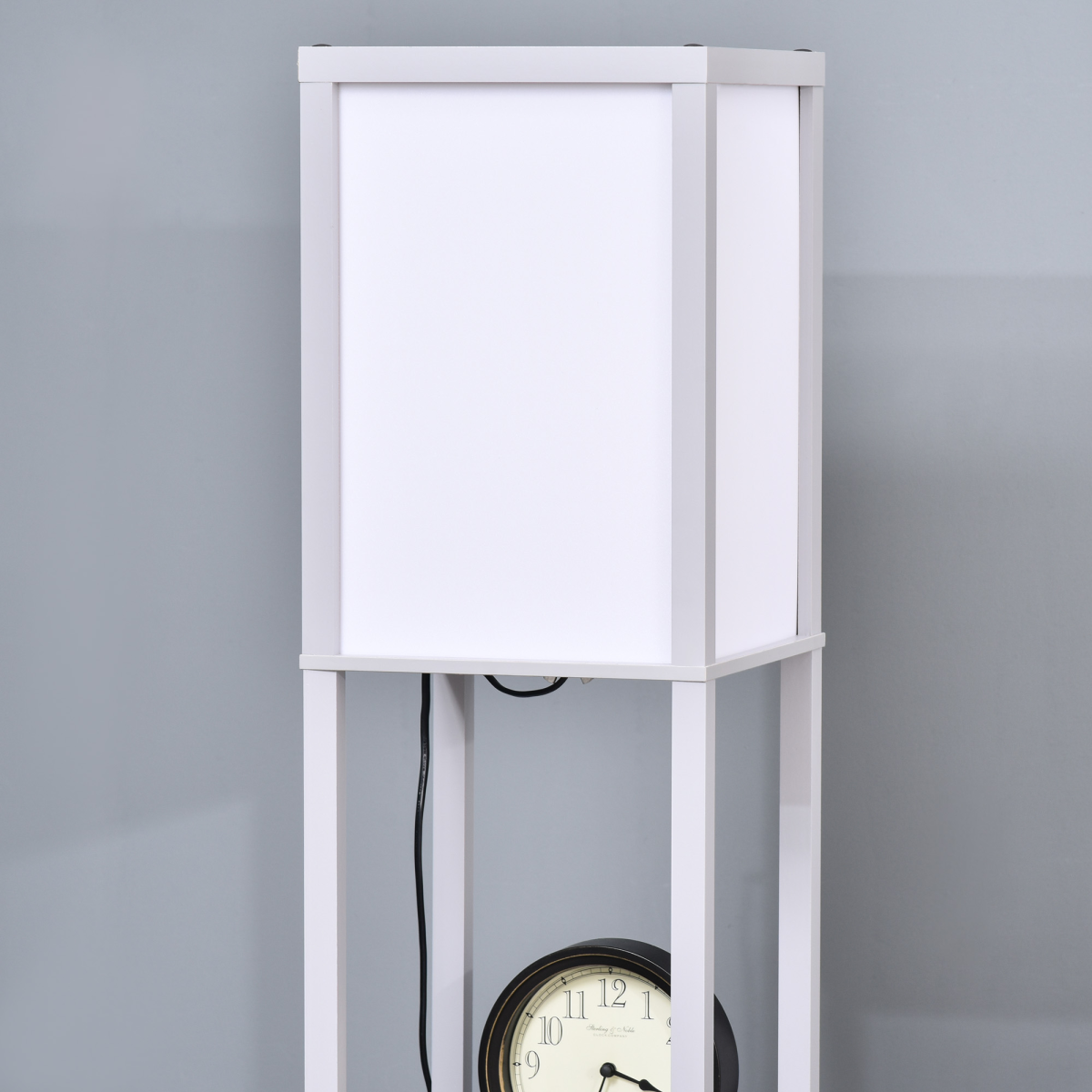 Storage Shelf Floor Lamp – Grey