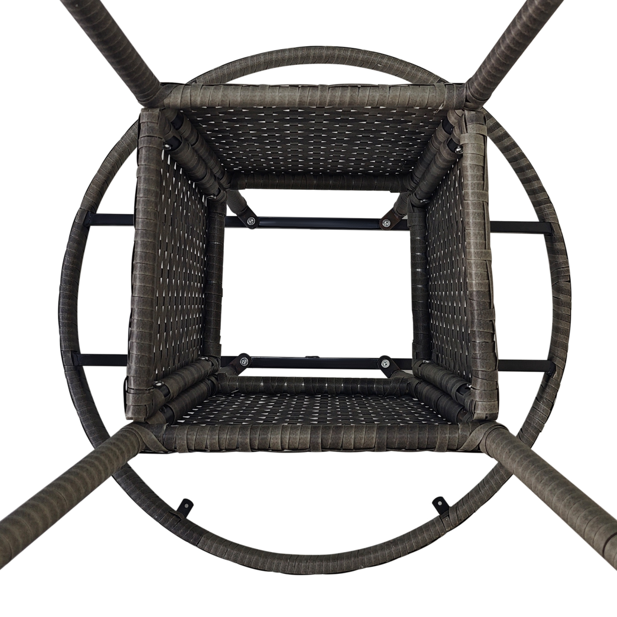 Outsunny 4-Seater Outdoor Dining Table with WPC Slatted Top and Steel Frame – Garden Patio Table, Grey