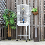 PawHut Large Bird Cage for Budgies, Finches & Canaries with Stand, Sliding Tray & Storage Basket – White