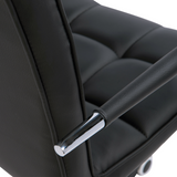 Vinsetto Mid Back PU Leather Home Office Chair with Armrests, Swivel Wheels and Adjustable Height, Black