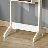 Lockable Mirrored Jewellery Cabinet with Adjustable Long Mirror, 4 Shelves & Necklace Hooks – White Armoire