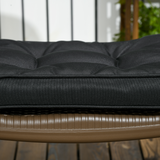 Outsunny Garden Seat Cushion with Ties – Replacement Outdoor Dining Chair Seat Pad, Black