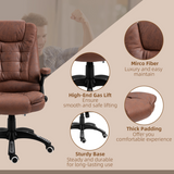 Executive Reclining Office Chair with Heated Massage, Padded Headrest & Swivel – Height Adjustable, Brown
