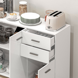 HOMCOM Modern Sideboard Kitchen Storage Cabinet with 2 Drawers, Cupboards & Adjustable Shelves