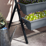 Outsunny 5-Tier Ladder Planter with 5 Removable Boxes – Raised Garden Bed for Balcony & Patio, Grey