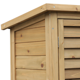 Outsunny Fir Wood Garden Storage Cabinet with 2 Shelves, Shutter Doors & Felt Roof – Outdoor Tool Store