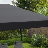 Outsunny 3 x 6m Heavy-Duty Pop Up Gazebo with Steel Frame & 3 Height Settings – Patio Party Canopy, Black