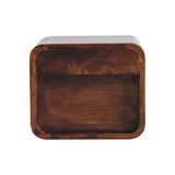 Artisan Furniture Extra Mini Wall-Mounted Bedside Table with 1 Drawer & Open Shelf, Solid Mango Wood – Dark Brown