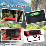 PawHut 2-in-1 Dog Bike Trailer & Pet Stroller for Large Dogs with Hitch, Mesh Windows & Sunroof – Red