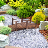 Outsunny Wooden Garden Bridge with Side Rails, Stained Fir Wood Arch – Outdoor Pond & Stream Walkway