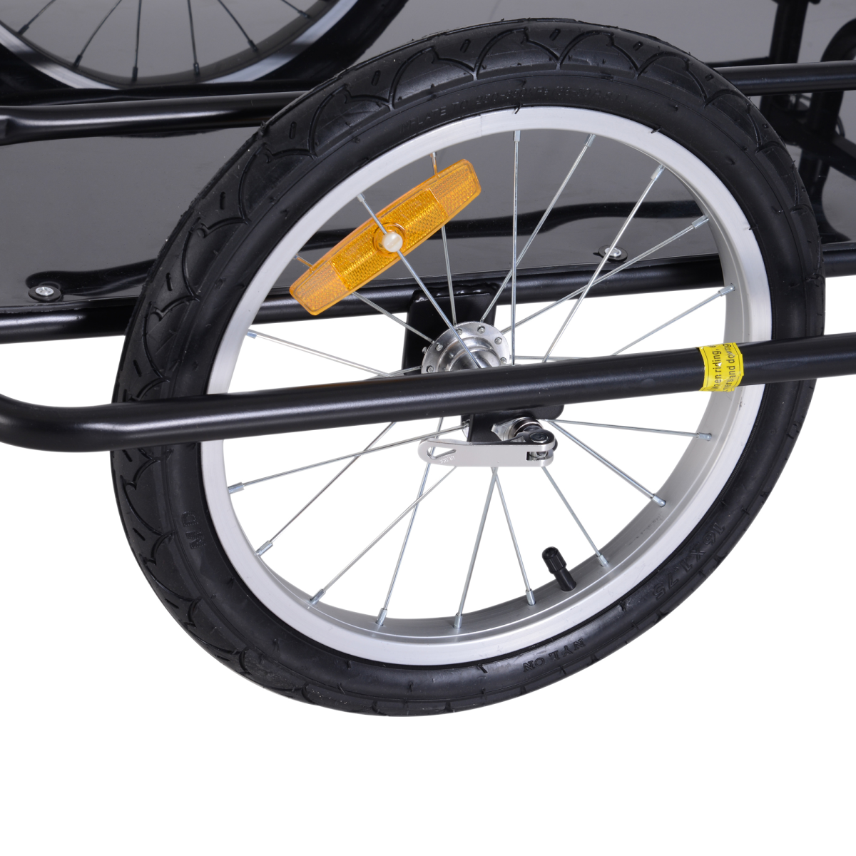 HOMCOM Folding Bicycle Cargo Trailer with Hitch, 40kg Capacity – Detachable Walls, Luggage Storage Cart