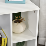 C-Shaped Mobile End Table with 2 Shelves & Wheels – Slide-Under Sofa Side Table, White