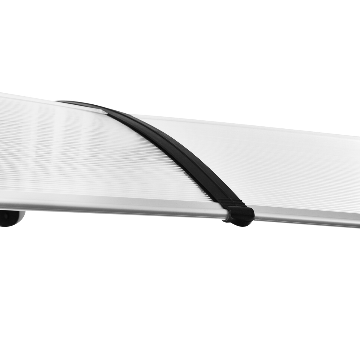 Outsunny Clear Polycarbonate Curved Awning, 80 x 195 x 23cm – Window and Door Canopy, White