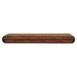 Artisan Furniture Solis Solid Mango Wood Wall-Mounted Console with Hidden Drawers – Curved Edge, Amber Oak