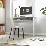HOMCOM High Gloss Computer Desk with Built-In Storage & Spacious Top – Home Study Workstation, White